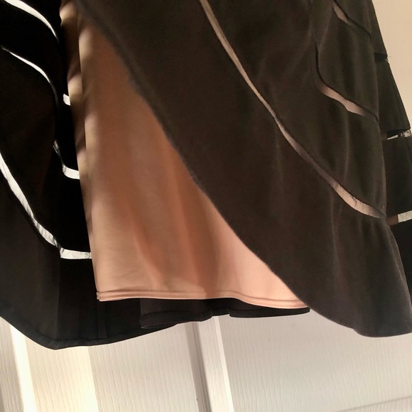 JS Collections Sleeveless, Black & Nude Striped Fit & Flare Sheath Dress, 18 - Picture 9 of 16